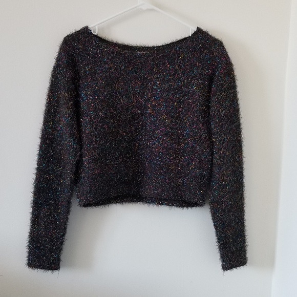 H&M rainbow cropped holiday party sweater - Picture 4 of 5